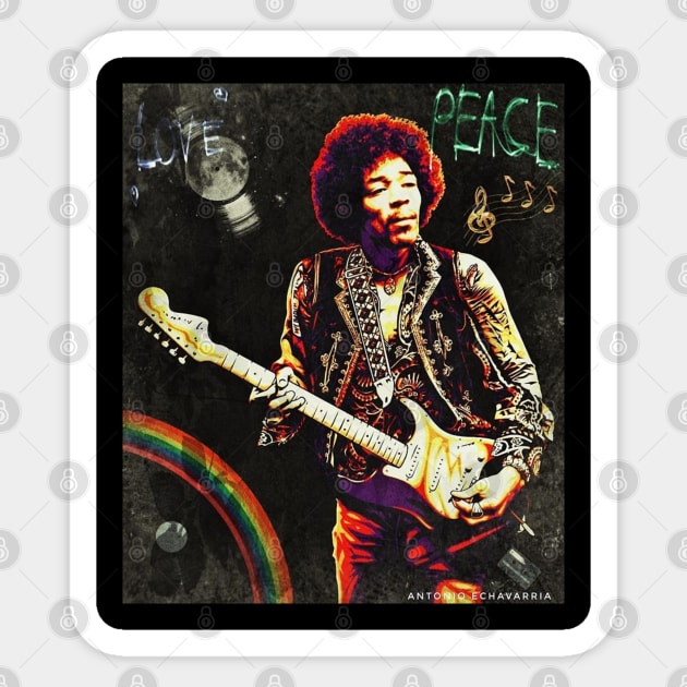 Forever Jimi Sticker by antoecha80